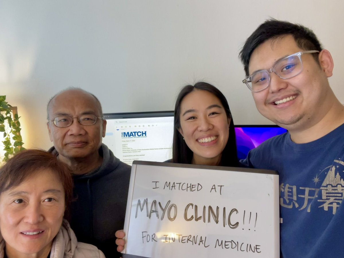 Still can’t believe it — beyond honored and excited to be joining Mayo Clinic for internal medicine residency! An immense thank you to my mentors and loved ones who helped make this possible ❤️ @MayoMN_IMRES #Match2023 #UTSWmatch #MedTwitter