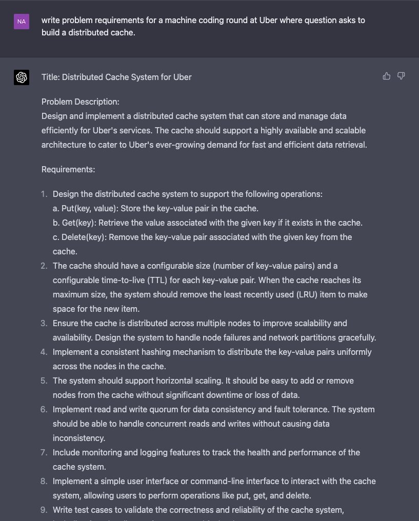 I decided to test if GPT-4 can solve Machine Coding interview problems of a company like Uber. Started by asking it to figure out requirements given t