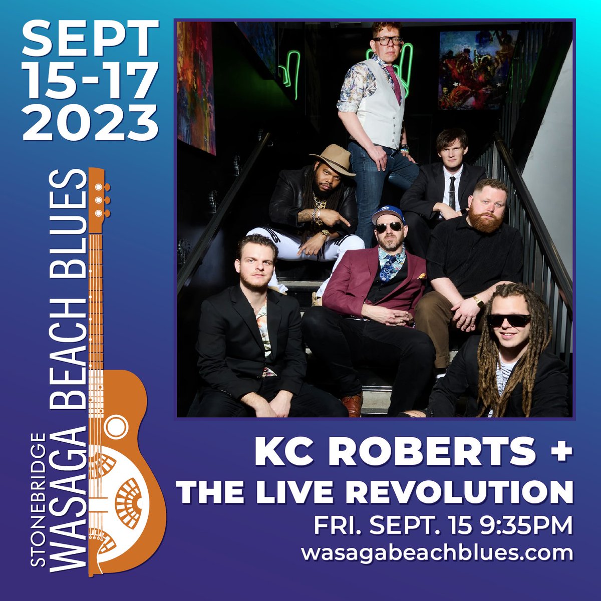 This will be the perfect way to dance out the night on Friday, September 15th.  At 9:35 come out and boogie to the sounds of KC Roberts &amp; the Live Revolution live on stage at Wasaga Beach Blues. Buy your tickets online and see the full lineup. 

wasagabeachblues.com