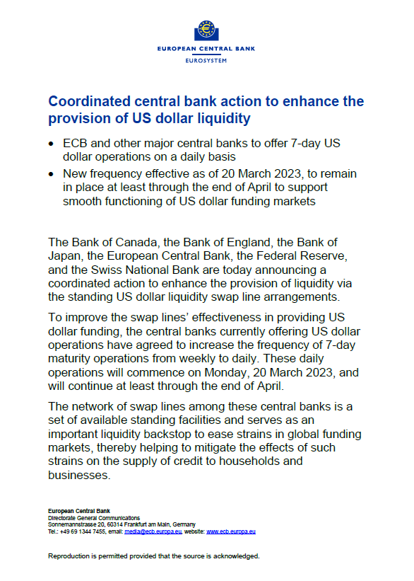 V_Chaponnay's tweet photo. 🚨 FLASH - La FED, la BCE, la BoJ, la BoC, la BoE et la Banque Nationale Suisse annoncent un programme conjoint exceptionnel d'amélioration des liquidités 💰

Traduction : on va inonder de dollars les marchés financiers jusqu'à fin Avril.

Pump it 📈 https://t.co/nnIxZ6vPmi