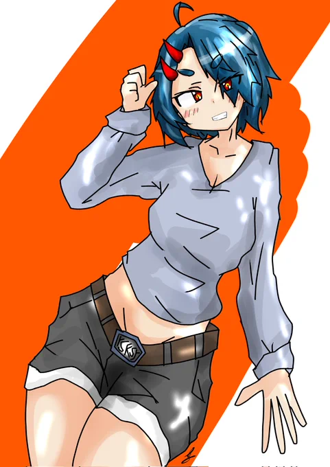 元気いっぱいラフなよさかさん#よさかよっぱら絵 