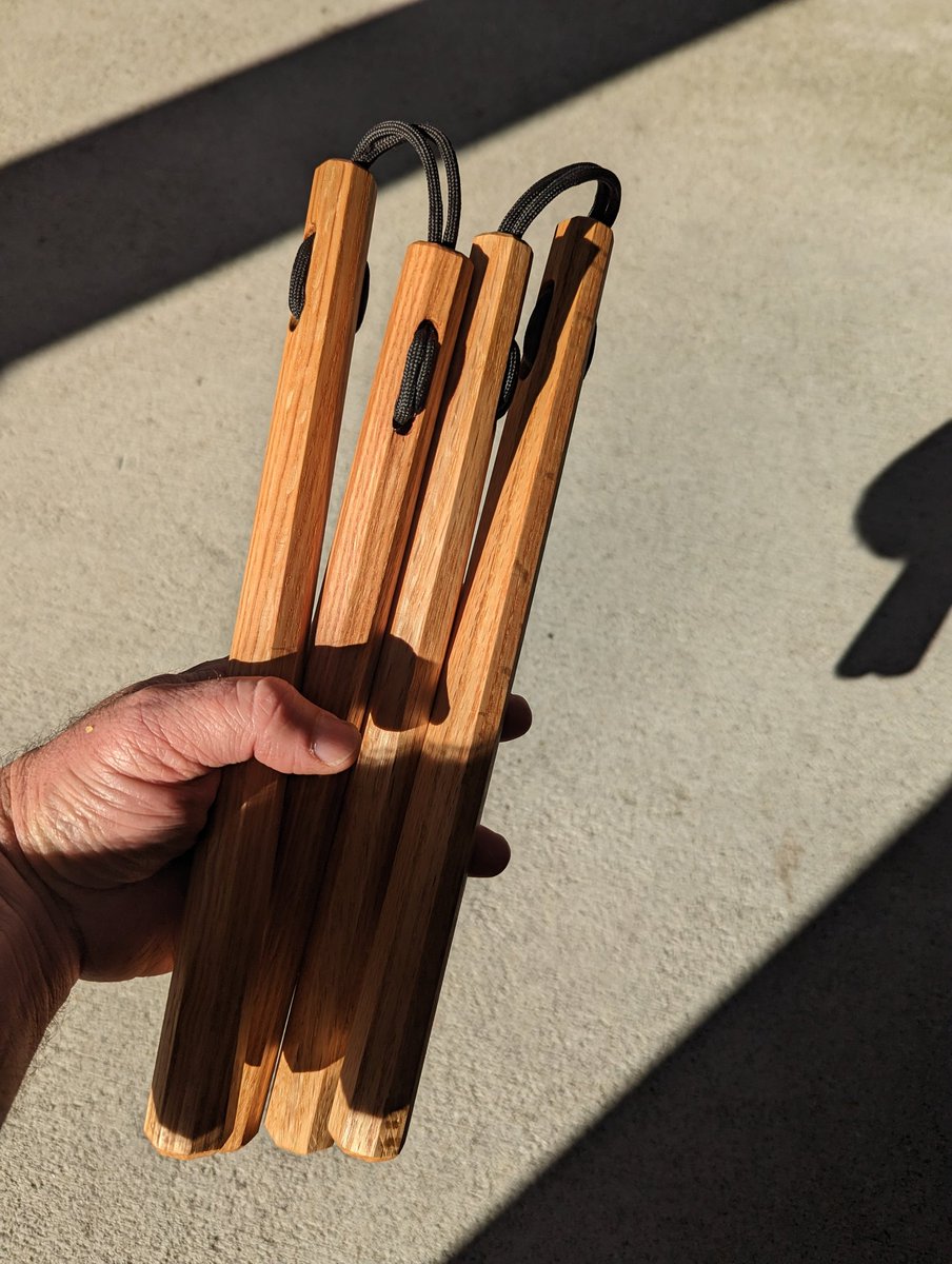 Sean_Karateka's tweet photo. In need of Custom rustic Nunchaku?
Sizes 10" to 17" oak, prices vary based on size and going rate of lumber 

- Handmade, not factory made
- Made my Kobudo practitioner
- 550 Paracord
- Octagonal and tapered or stright

Email uchinate@protonmail.com for info
#kobudo #martialarts https://t.co/KVAoIB85l6