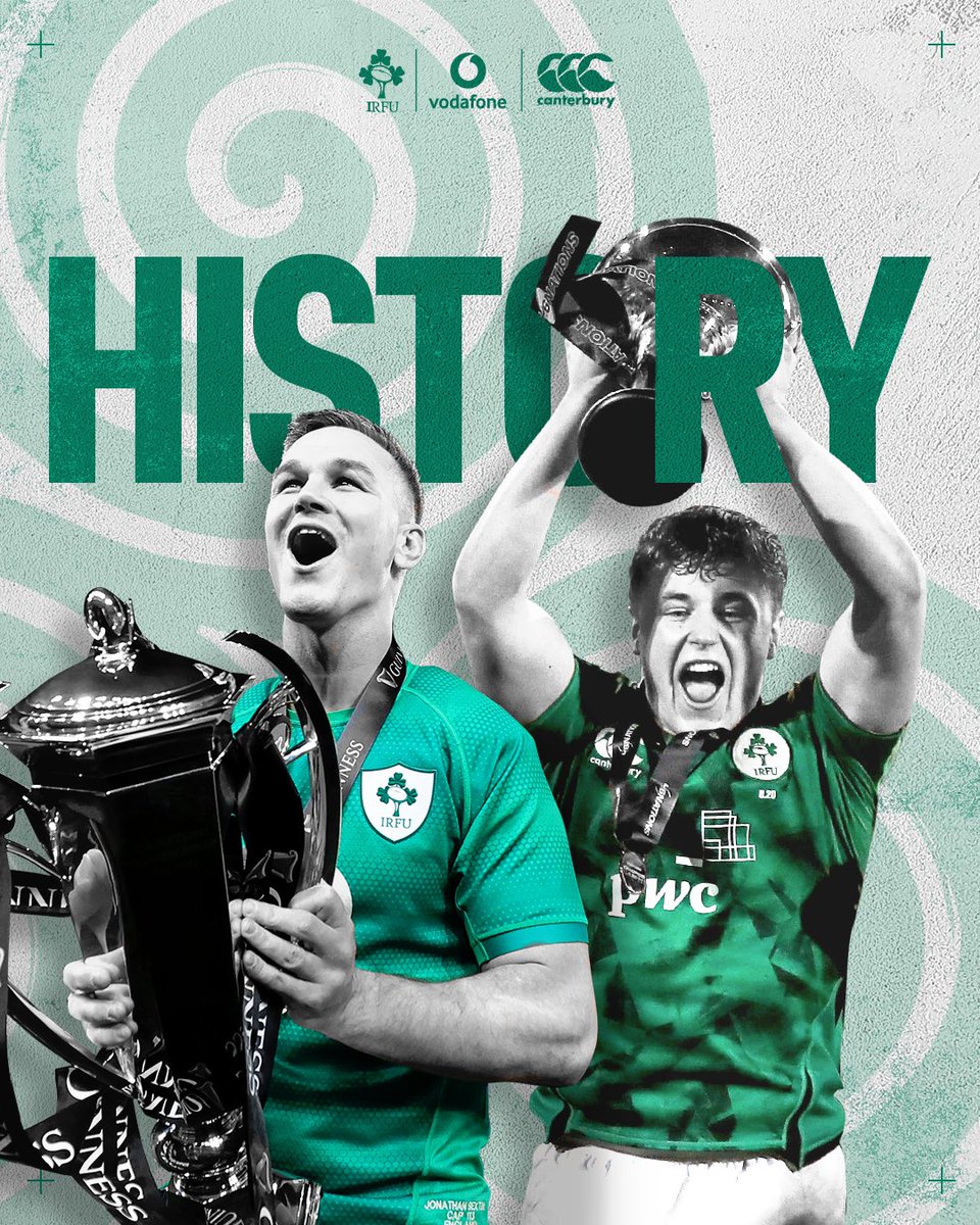 The first nation to win the Men’s and U20s Grand Slam titles in the same year! 🙌 #TeamOfUs | #IrishRugby