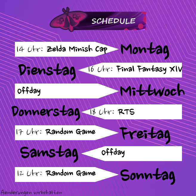 KyoLightning's tweet photo. Hier mein Streamplan für die nächste Woche Party People! https://t.co/YV0b5BVF9i