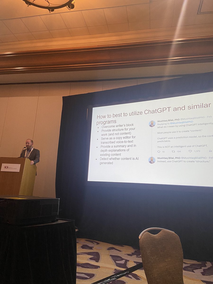 Kristen Woodward, MD (@kwoodwardmd) on Twitter photo Really interesting talk at #SGS2023 about #ChatGPT by <a href="/elliottrichards/">Elliott G. Richards, MD PhD</a>. Never considered all the different ways we could incorporate this tech into our work and didn’t realize how much physicians and academics are already doing this. Really interesting talk at #SGS2023 about #ChatGPT by <a href="/elliottrichards/">Elliott G. Richards, MD PhD</a>. Never considered all the different ways we could incorporate this tech into our work and didn’t realize how much physicians and academics are already doing this.