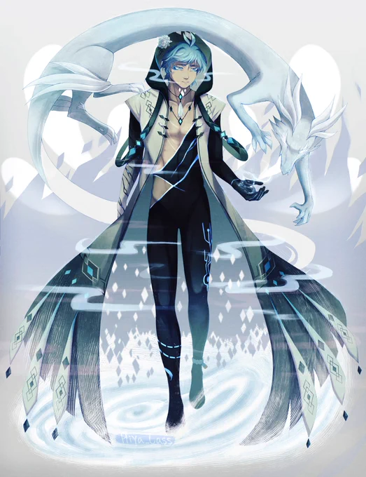 Phoenix and Dragon | alternate forms[ xingyun archon/adeptus AU ]#genshinimpact #xingqiu #chongyun 