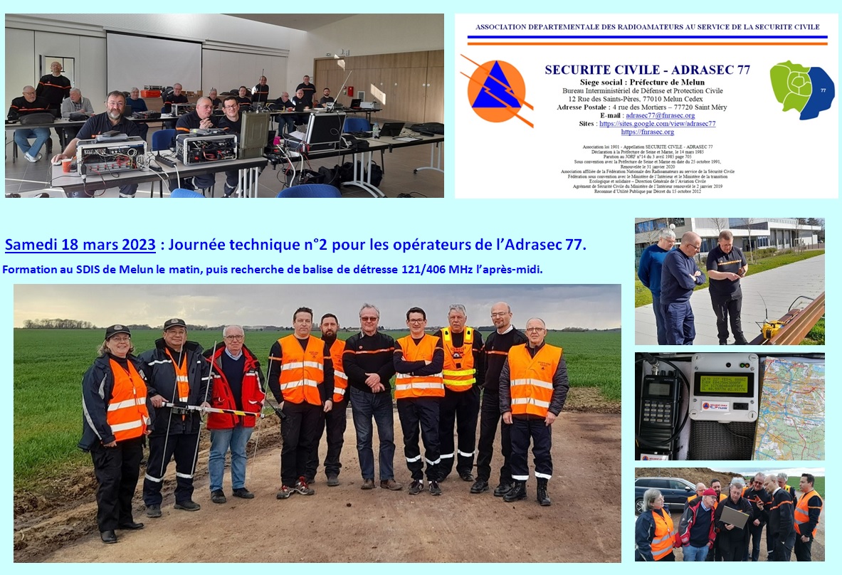 #ADRASEC @FNRASEC  Journée de formation et d'entrainement pour les radioamateurs de l'Adrasec 77