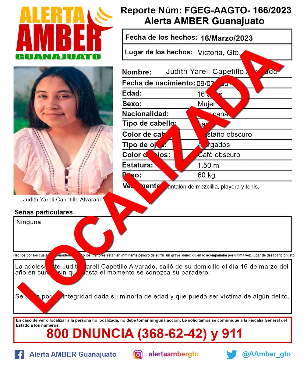 Alerta AMBER GTO. tweet media