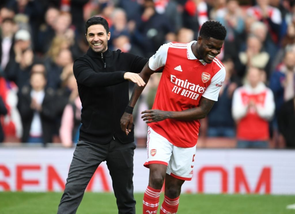 📸| Mikel Arteta and Thomas Partey at full time #ARSCRY #afc