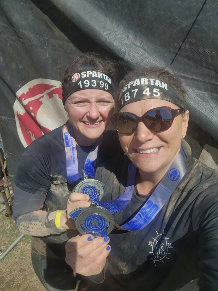 Hoosiergrl211's tweet photo. Find friends that remind you just how capable you are and encourage you to push your limits.  @MegLCompton One weekend. Two Spartans.  @SpartanRace  #earnednotgiven #thisis40 https://t.co/PEWNAzFYxd