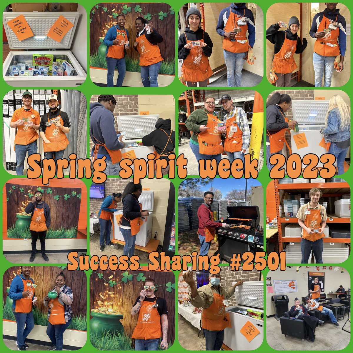 JBlytherTHD's tweet photo. Last day of #SpringSpiritWeek #SuccessSharing here at #2501 and we end with Photobombs, recognition, Ice Cream & a cookout. Thank you all for what you do daily. @Katrina_Zeger @BrianConwayTHD https://t.co/jWKnIwDFNX