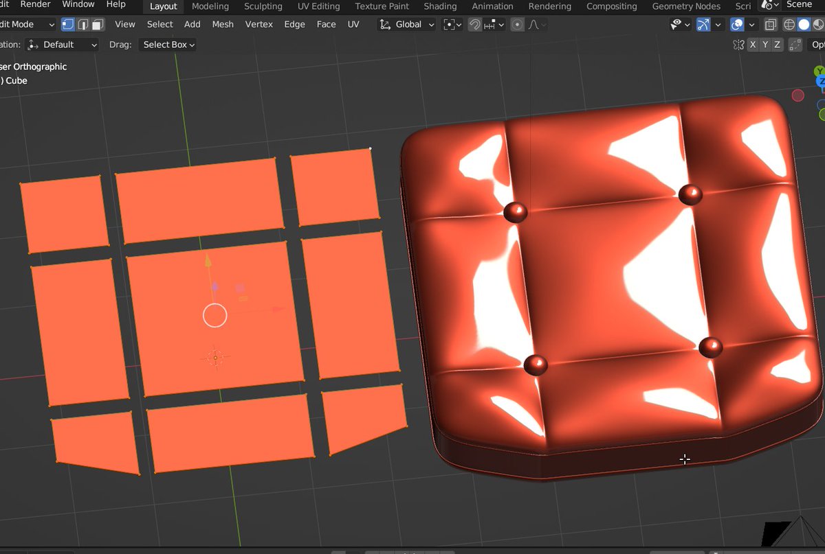 pa_furijaz's tweet image. To make cushions use blocks for cushioned areas, that&apos;s the way. #b3d #SubD #Nurbs