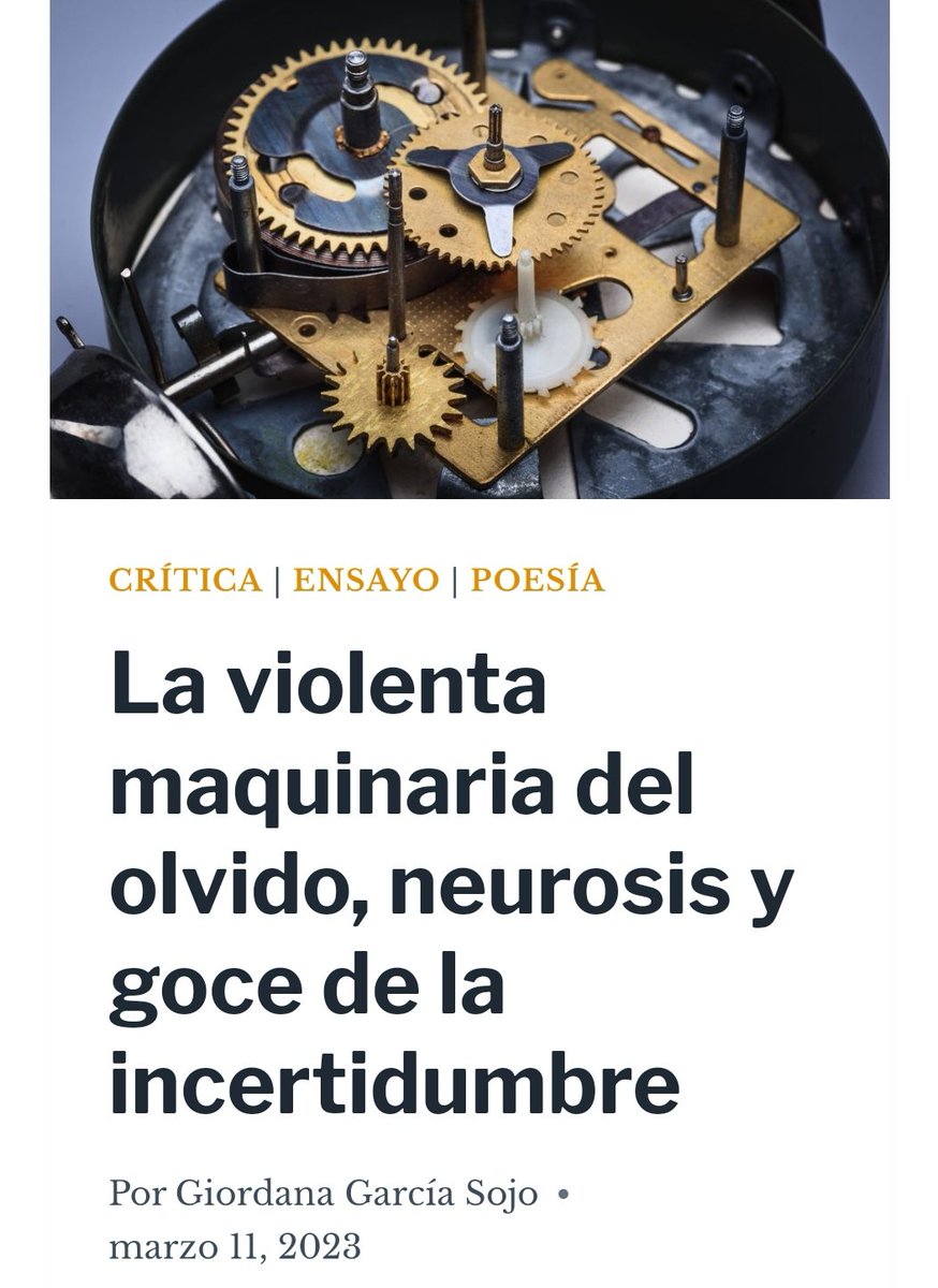"No se sale ileso de leer La violenta maquinaria del olvido, su neurosis experiencial nos atraviesa y deja secuelas, magulladuras, incisos a modo de surcos para contener e irrigar... ".

Más sobre el último libro de Raday Ojeda <a href="/laotraplanicie/">Raday Ojeda</a> en Lecturas, de Nila Ediciones 📲📚