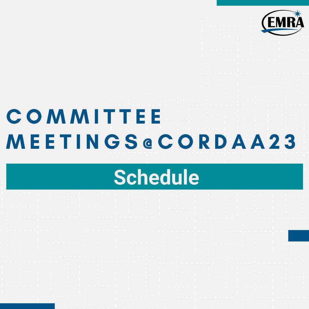 emresidents's tweet photo. 📅Can you believe it's time for CORDAA23 already? Don't miss a minute of your Committee's Meeting TOMORROW! Check out the schedule - see you there!

#emresidents #EMRAatCORD23 https://t.co/yMVex4IE2d