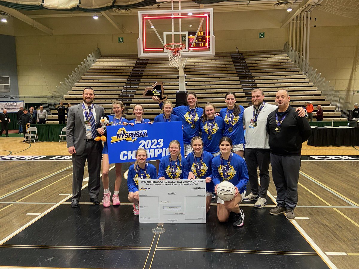 #ICYMI Congratulations to <a href="/Athletics_MCSD/">Millbrook Blazers Athletics</a> Varsity Girls Basketball 🏀 Team for a successful season!🙌🏻 NYS Section IX Class C Champions beating Randolph 59-45 in the State Finals! #GoBlazers! 🏀🐎