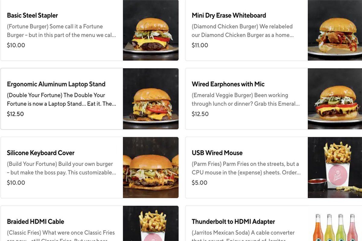 6ixbuzztv's tweet photo. A burger joint in Toronto renamed all it’s food and drinks as office supplies so customers could claim them as expenses https://t.co/Rmdqad8s5h