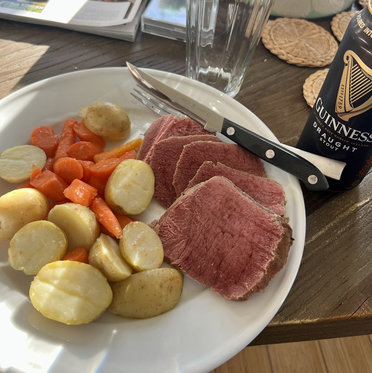 Not a cabbage guy, but this Corned Venison is one of my favorite meals #StPatrickDay