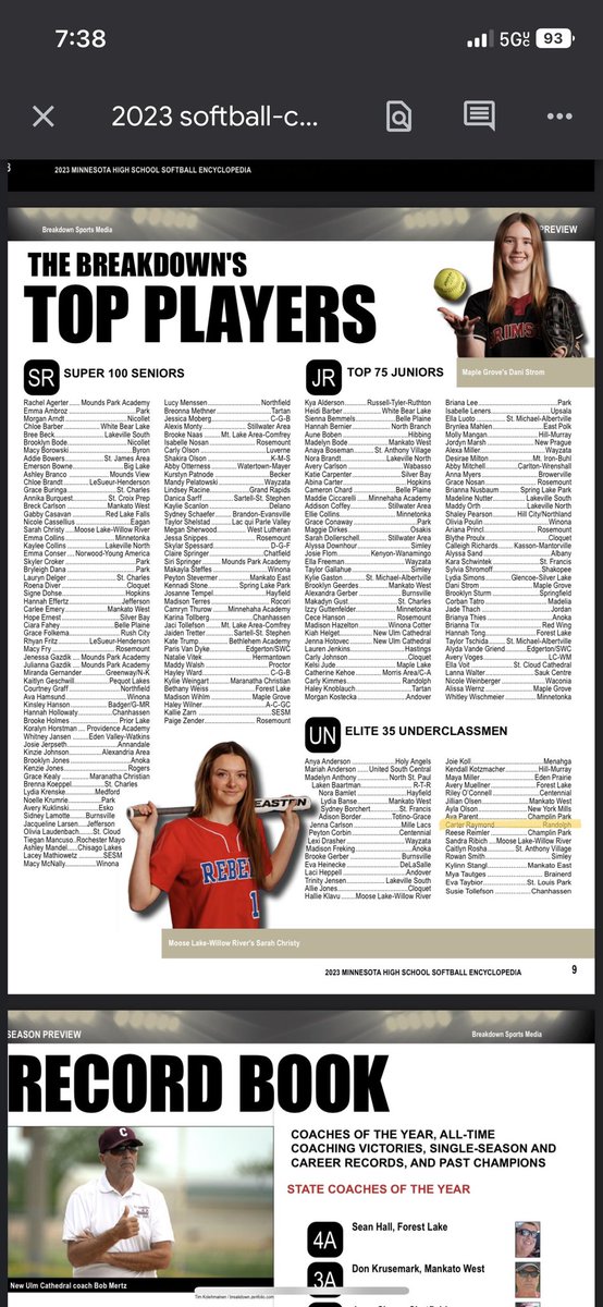 Thank you so much to Breakdown Sports for recognizing me as part of the Elite 35 Underclassman as well as doing an interview with me on being a top young player this year!! They also recognized my school and ranked us #1 in the preseason rankings!!