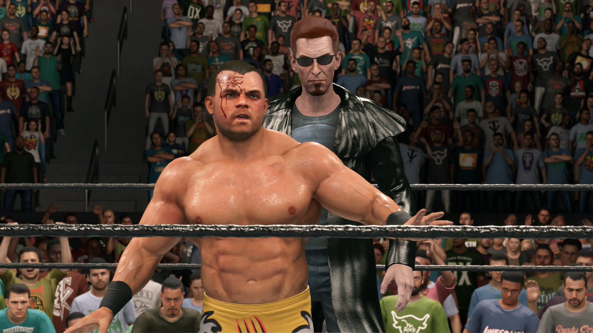 DBDDwight's tweet photo. @RWSstudios I did a lil something in WWE 2K23, and made Postal Dude in that game. It turned out awesome, and I regret nothing! https://t.co/NbnPMhpIdL