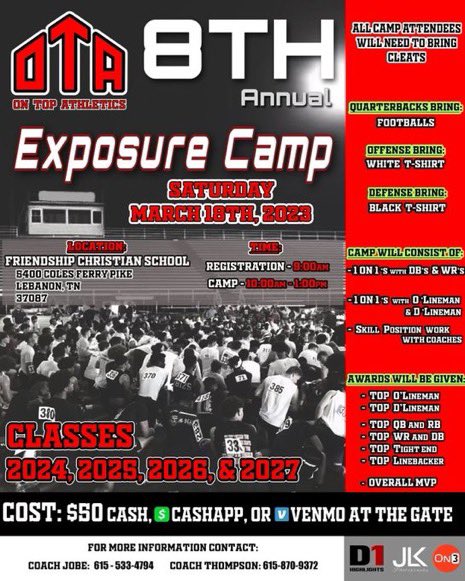 g_kamarata's tweet photo. Greatful for the amazing coaches @OnTopAthletics this weekend. Thankful to be named top QB! @Jcrouch17 @jebjones16 @TyusJobe @Coach_Zac_White @GreenHill_Hawks @VisionQb @RecruitTheHill @NCEC_Recruiting @NatlPlaymkrsAca @asdillon @CSmithScout https://t.co/sNkm356jZs