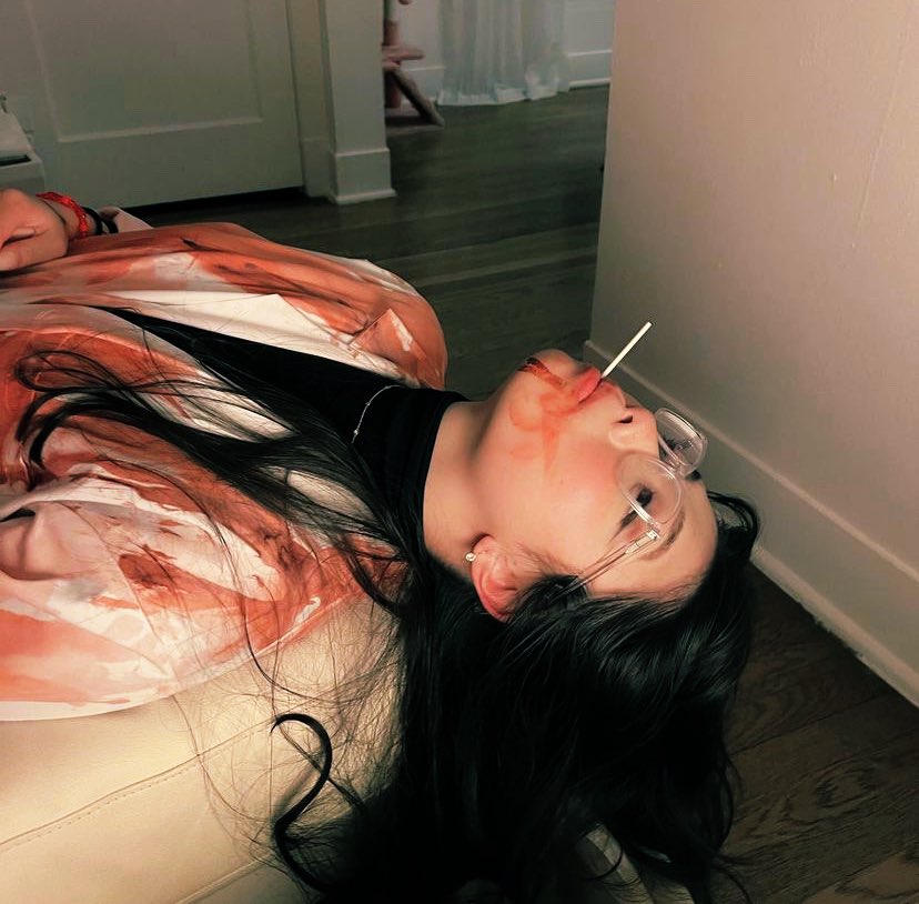 covered myself in fake blood for a film project