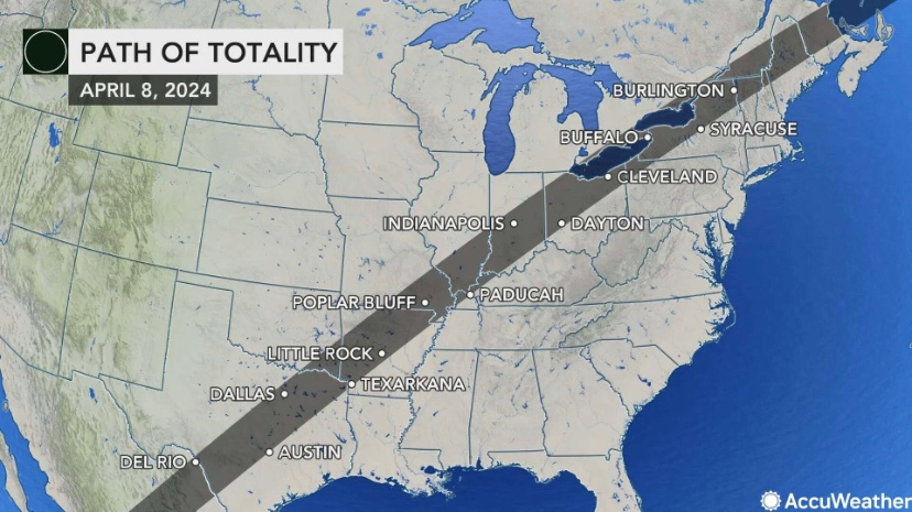 Almost 1 year until the 2024 Solar Eclipse! Can’t wait! Will you be traveling anywhere to see the eclipse if you don’t live in the path of totality? I know I will! #wxtwitter #2024SolarEclipse