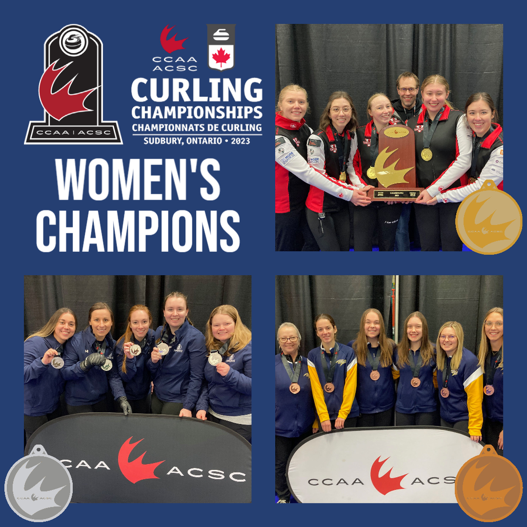 CCAAsportACSC's tweet photo. #CCAAcurl2023 | The 2023 CCAA @CurlingCanada Women’s Medalists!
🥇 Augustana Vikings
🥈 Niagara Knights
🥉 Concordia Thunder
 #GoodCurling https://t.co/hcR8nbPC1P