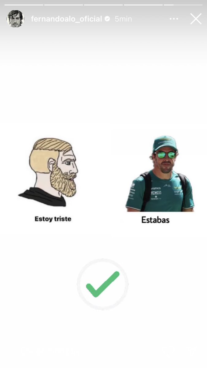 AdrianMCF's tweet photo. La última historia de Alonso en Instagram es histórica 😂 https://t.co/yZHkYpbEF9