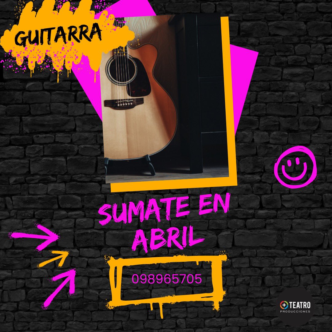 🎸Guitarra 🎸 

⚡️ Grupo reducido, últimos cupos disponibles 

⏰ Martes 20 a 21:30 hs

Docente: <a href="/coco/">Coco Rodrigo 👩🏻‍💻 {professional account}</a>.pinheiro