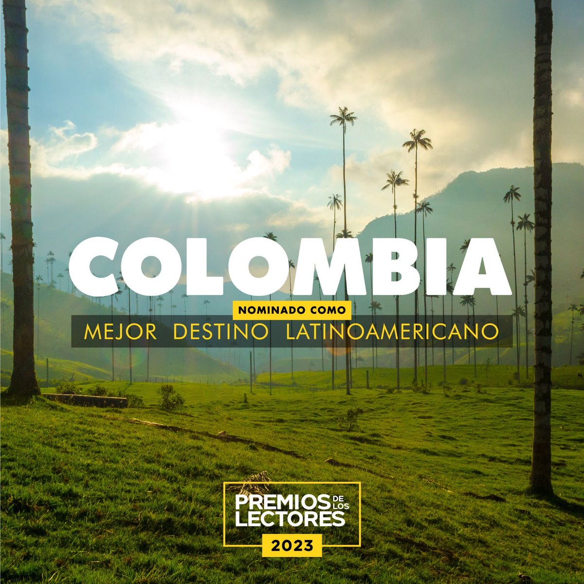 CarCaballeroV's tweet image. #Colombia nominada a mejor destino latinoamericano en los Premios de Los Lectores de @ViajesNG Estamos en la 9na categoría. 🌎

Invitados e invitadas a votar en: bit.ly/3LxXbVj 
¡Plazo hasta hoy! 🇨🇴