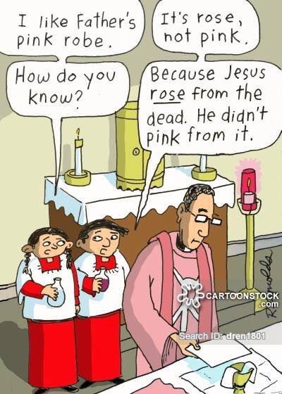 Reason Priests wear Rose not pink vestments.