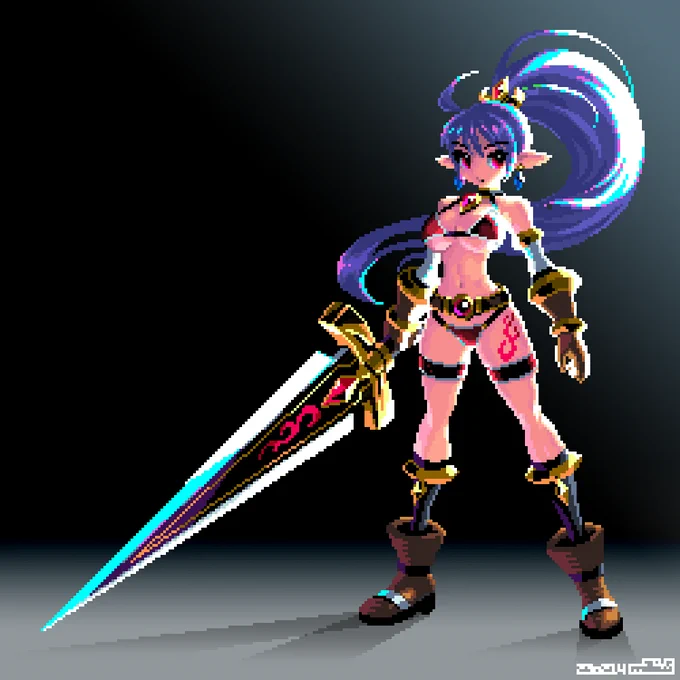 #三億アカウントの中から私を発掘してくださいドット絵でビキニアーマーとかよく描いてる人です 