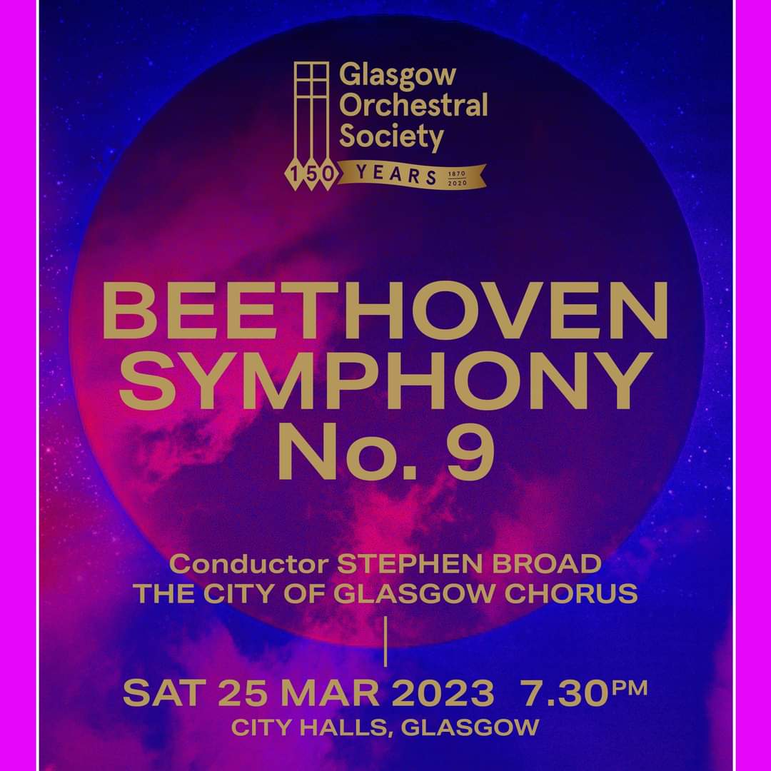 CityGlasgowChor's tweet photo. We're delighted to be joining Glasgow Orchestral Society, Soprano Holly Brown, Mezzo Laura Margaret Smith, Tenor Euros Campbell, Baritone Arshak Kuzikyan, &amp; conductor Stephen Broad to perform Beethoven's Symphony No 9.
Don't miss it!
Tickets available from https://t.co/8xfBvChzGd https://t.co/tuwGKKWpwD
