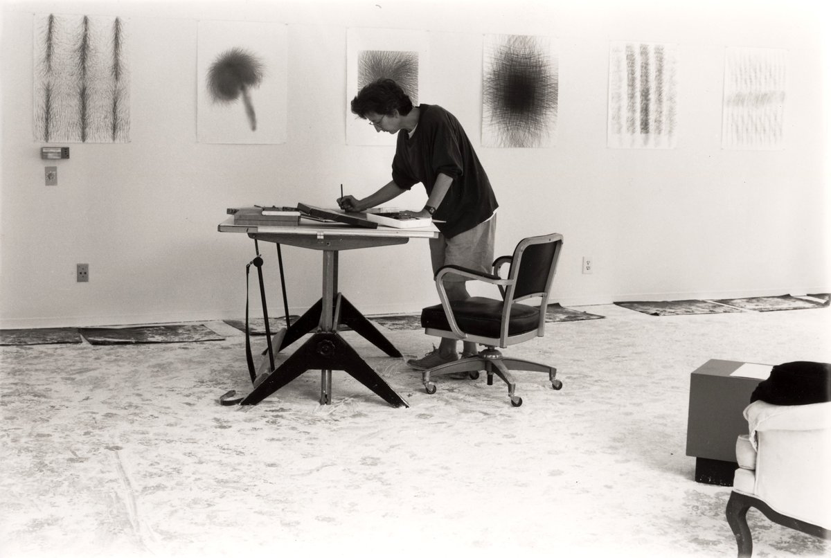 OCArtBlog's tweet image. NEW POST: "While drawing is at the core of her formal output, Berk is always smudging the boundaries between media as she explores different ideas through paint, wood, video and found objects like books." - Meg Linton
ocartblog.com/.../barbara-be…