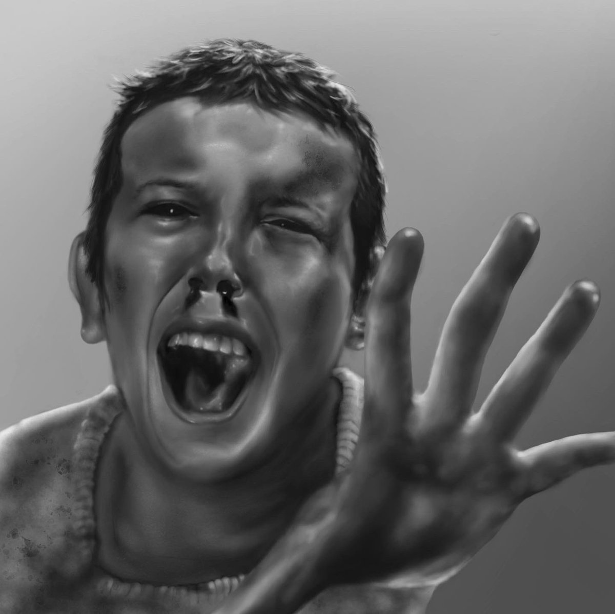 syddthecat's tweet photo. Redraw challenge! Eleven from ST! New -> old (2018) #redraw #art #StrangerThings https://t.co/jevev6uZKq