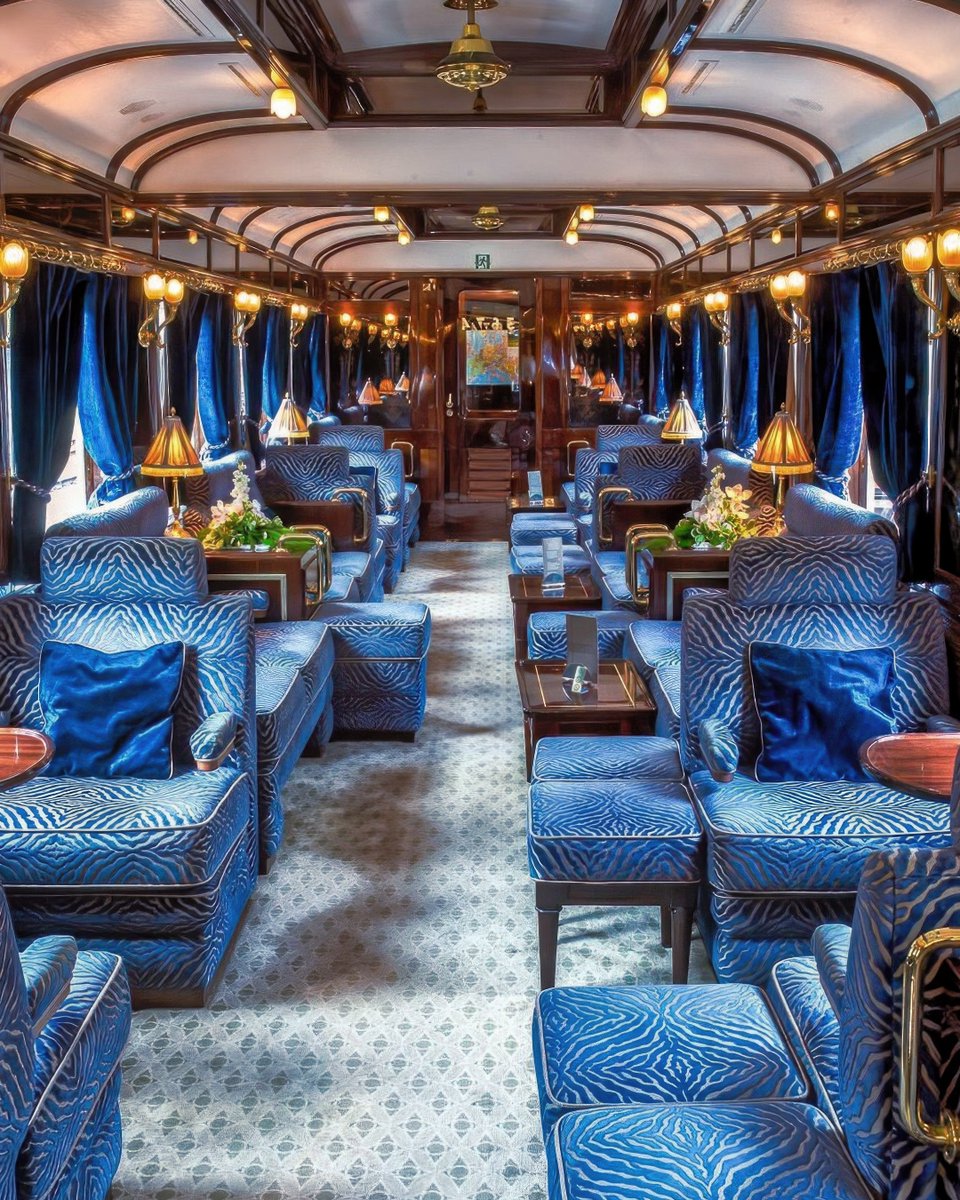 The interior of the Orient Express, the long distance passenger train service was created in 1883. 🚂