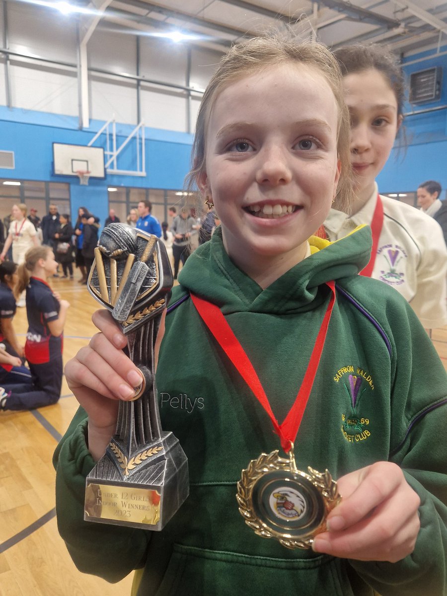 JamesRowlandson's tweet photo. CHAMPIONS! Girls U12 Indoor Essex County Cricket Champions 2023! Saffron Walden Cricket Club! #SWCC #Girlscricket #saffronwalden #Cricket https://t.co/mQWSUlB1qp
