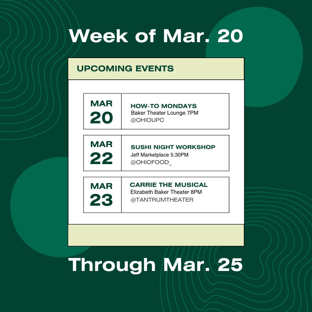 We hope you had a good spring break! Need something to do this week? We have you covered. Check out these events this week!