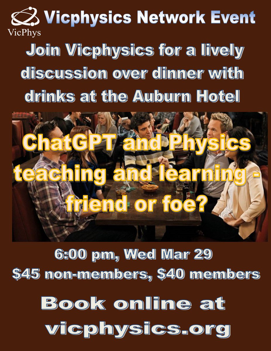 Don’t forget to book for our Catch up Dinner (PL) on how to use ChatGTP in your physics teaching!