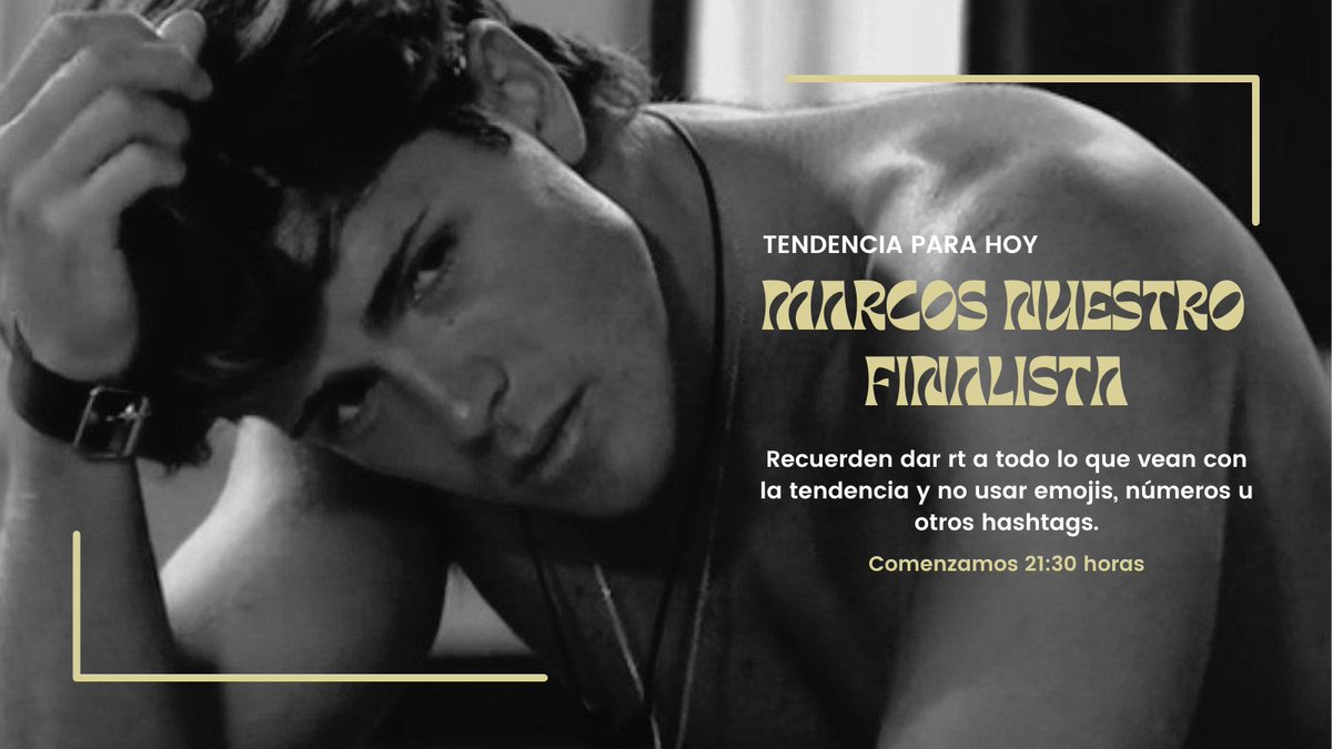 FANDOM! Como saben Marcos ya es el primer finalista del programa y para celebrar que hoy oficialmente comenzará la recta final les proponemos esta nueva tendencia. Esperamos contar con ustedes.
RT para difundir 💪🏻🥋

#GranHermano #MarcosGH22 #GH2022 #MarcosGH23 #GH2023