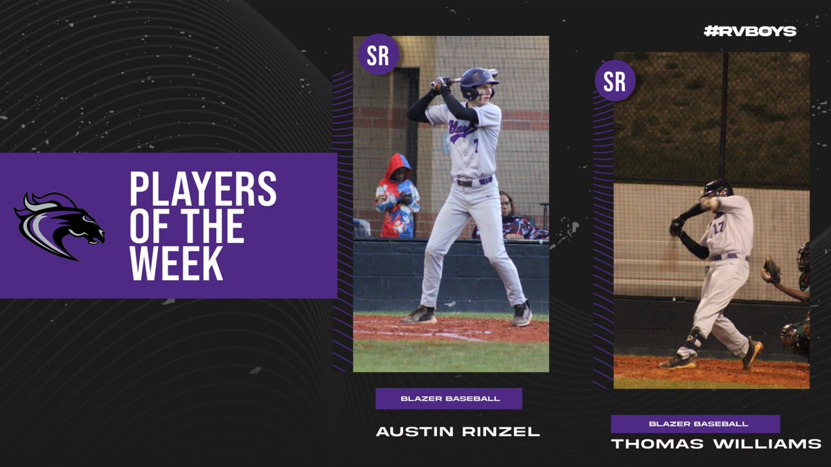 These guys were on 🔥🔥🔥 this week!

<a href="/AustinRinzel/">Austin Rinzel</a> .800 BA, triple, 1 HR, 7RBIs
<a href="/Treywilliams50/">Thomas/Trey Williams</a> .500 BA, 2 HRs, 8 RBIs