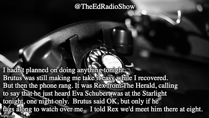 1
The night slowly drifted in the Noir.  Jazz was the theme..not just any jazz...<a href="/Eva_Schubert1/">Eva Schubert</a> jazz.