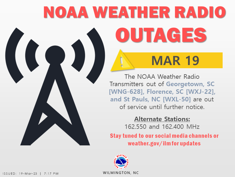 NWS Wilmington NC on Twitter "⚠ALERT Some local NOAA Weather Radio