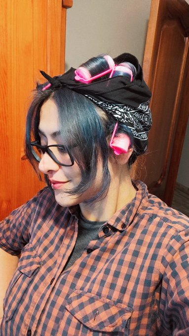 Started rolling my hair to play with a new set of rollers, and somehow I ended up having to commit to