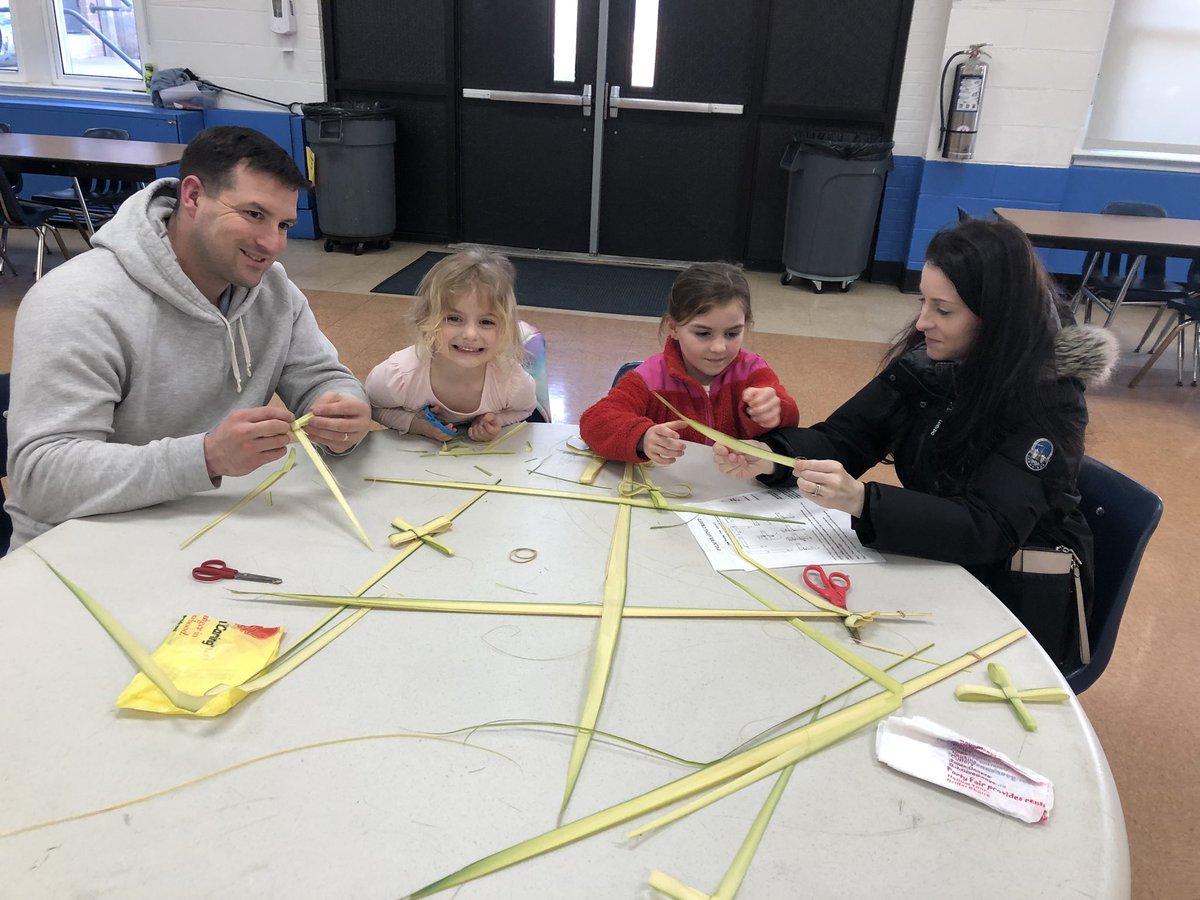 Parish and school families joined today to learn about Palm Sunday and The Art of Palm Folding! Thanks to parishioner Patricia Kusnic for sharing her talent and patience as we learned this neat and unique skill!