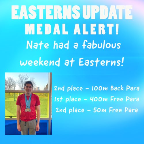 GLSClub's tweet image. EASTERNS UPDATE:  Nate had a wonderful meet and ended up with 1 gold and 2 silver medals! Way to go Nate. We’re so proud of you! @SwimmingNL