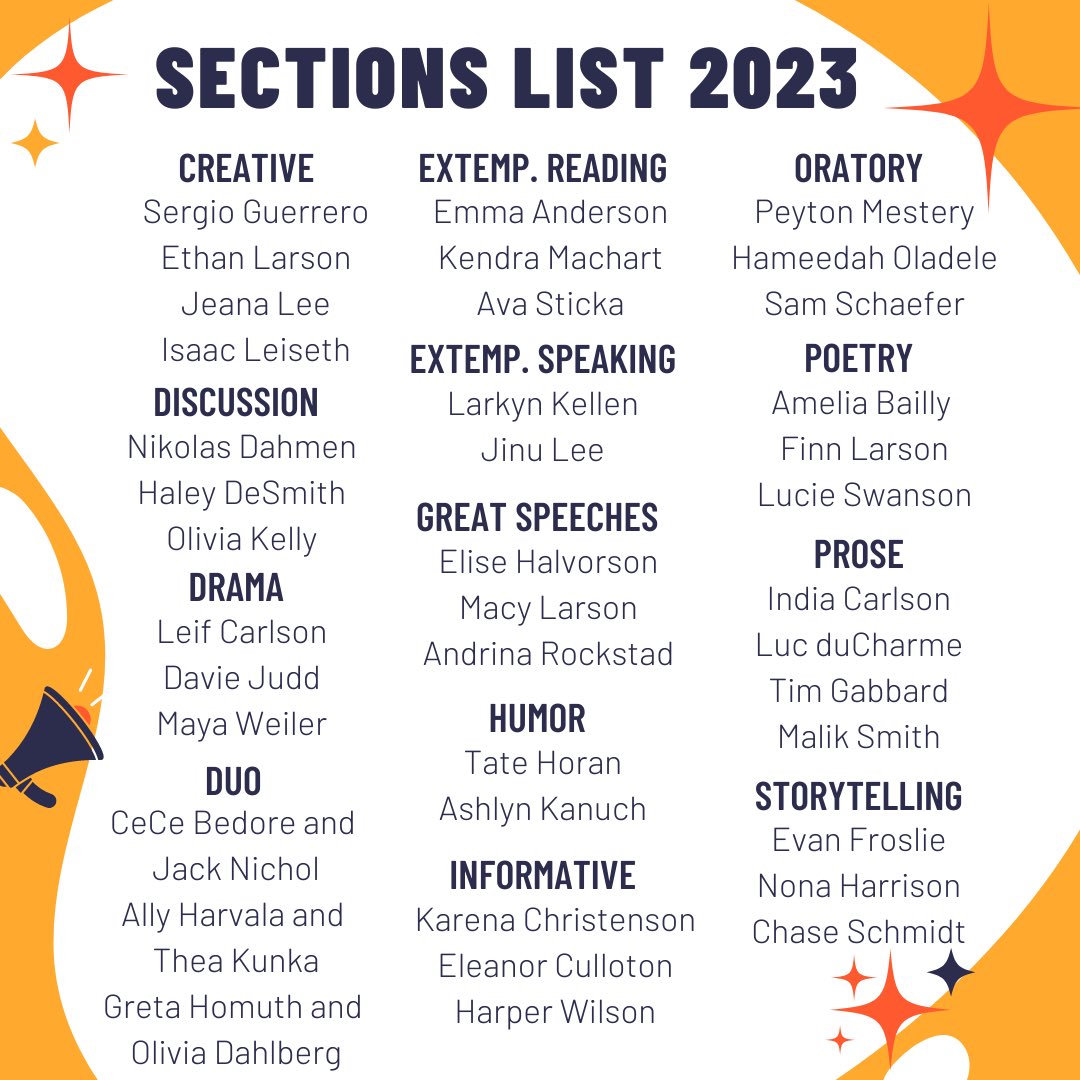 spudspeech's tweet photo. Next up… sections!

These 39 entries are gearing up the next couple weeks to represent the rest of their team at our 8AA section tournament on March 31st! 

Let’s go bring DA RUCKUS🤟🏼 https://t.co/1wg6L2ILi9
