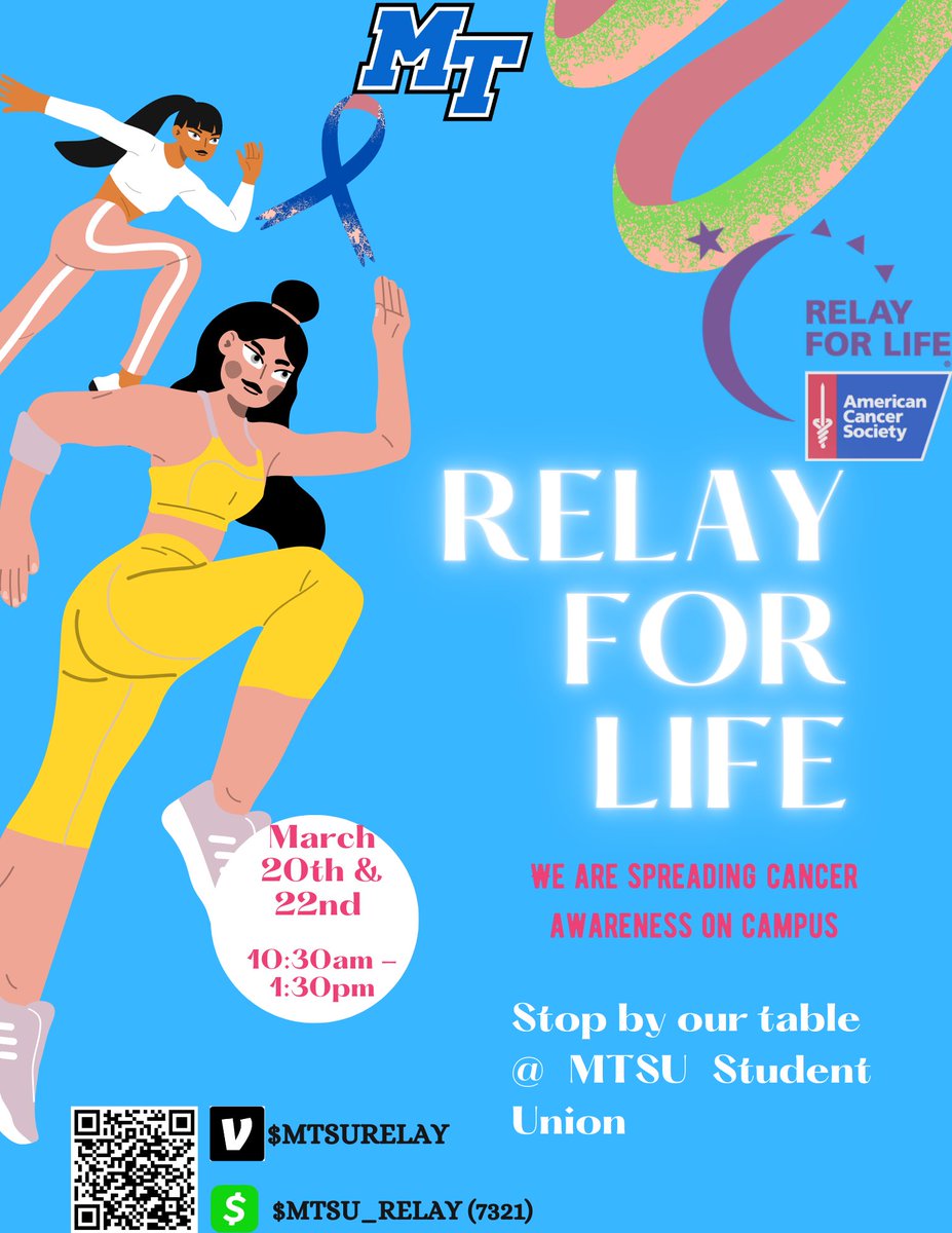 mtsu_relay's tweet photo. Stop by our table in the Student Union! https://t.co/cYJt7Jjv7V