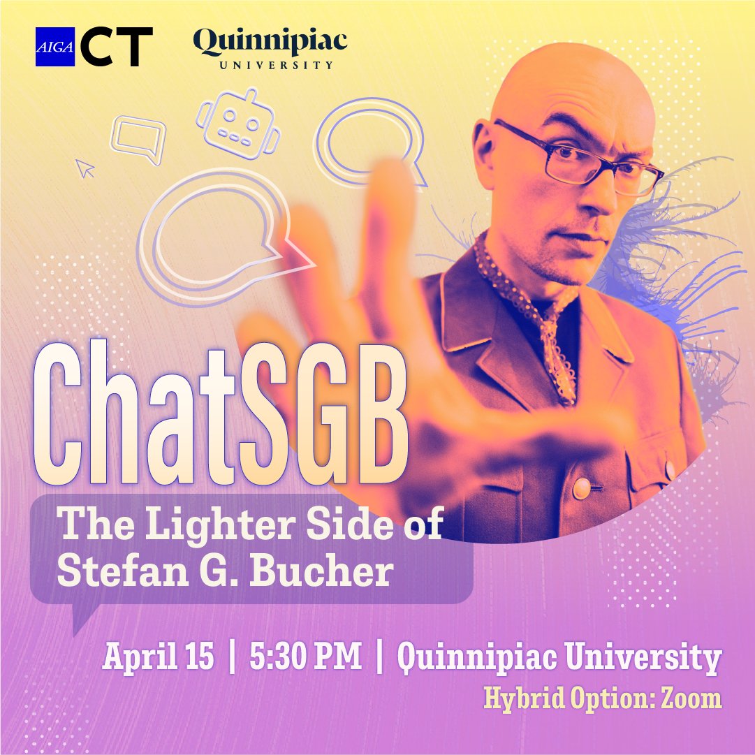 ✨SAVE THE DATE✨
Join @StefanGBucher for a talk on his latest projects, insights, and his journey in design. + A free critique raffle! bit.ly/chatsgb Sponsored by @quinnipiacu School of Communications. #designinct #graphicdesign #designevent #aiga #quinnipiac #designers