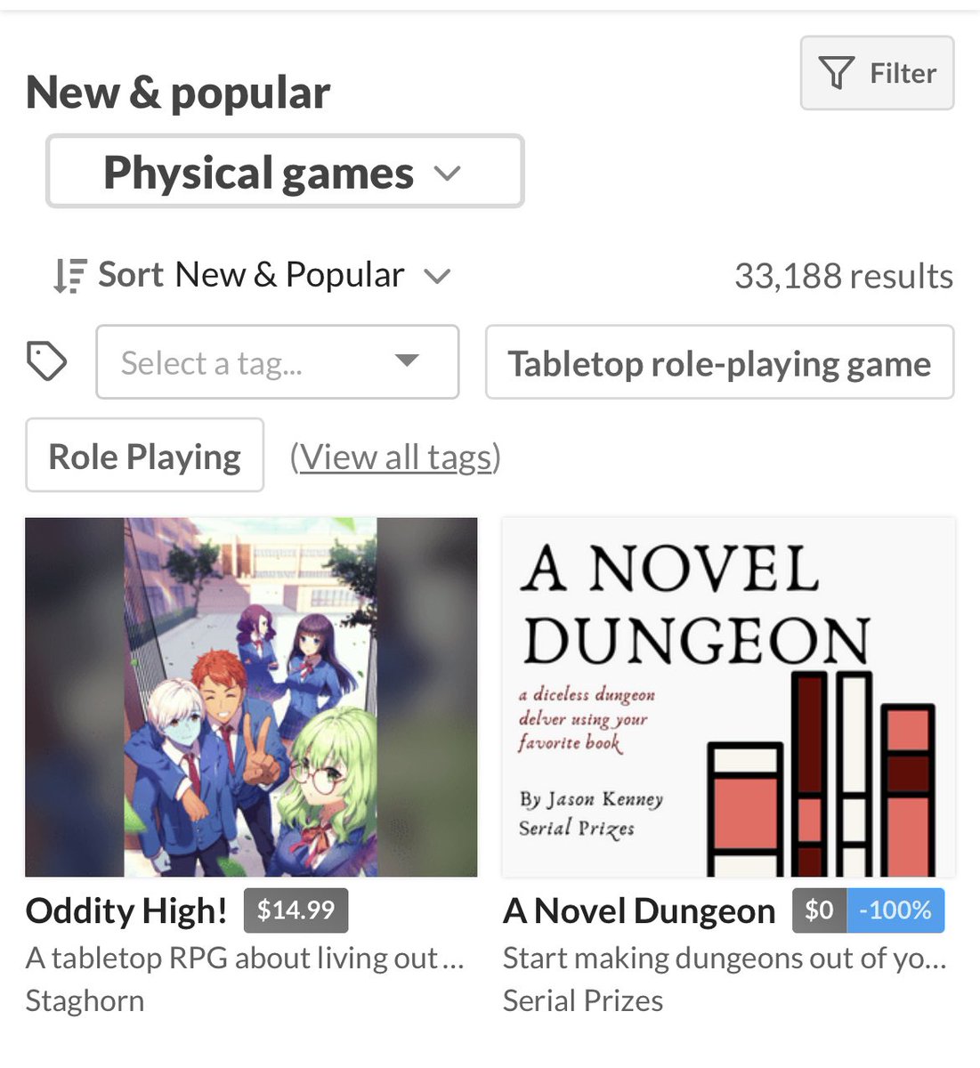 SerialPrizes's tweet photo. Woah dang A Novel Dungeon has spent the weekend at #2 of @itchio’s New &amp; Popular Physical Games! Thanks to everyone who’s enjoyed and supported the game!

https://t.co/c6BfPg54ZO

#ttrpg #solorpg #rpg https://t.co/pj4GVFHZbr
